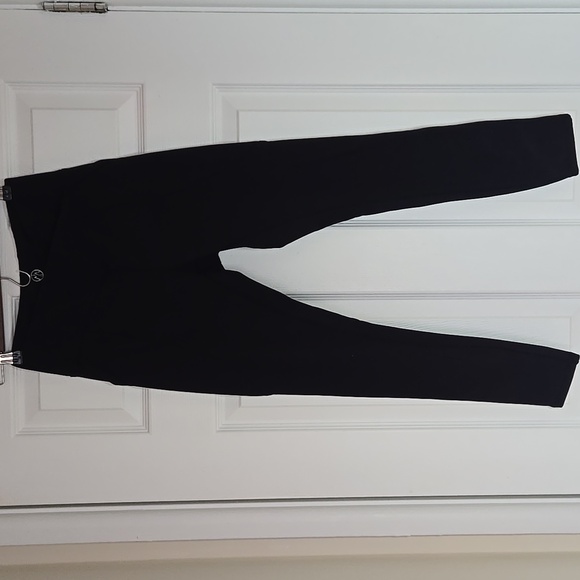 Move Theology Black Tulip Crossover Waist Leggings Side Pockets Ribbed Stretch S - Picture 3 of 16